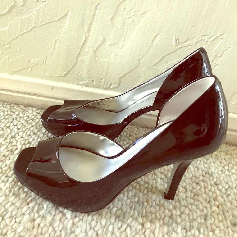 Jessica Simpson peek toe black heels